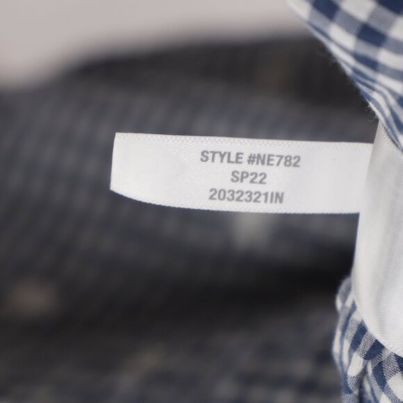 MADEWELL Embroidered Gingham Faux-Wrap Tie-Waist Midi Dress Navy Size S - Picture 9 of 9